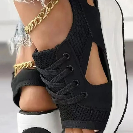 Fashion Women Sandals Summer New Lady Platform Chunky Comfortable Mesh Open Toe Casual Sports Ladies Shoes Plus Size 43